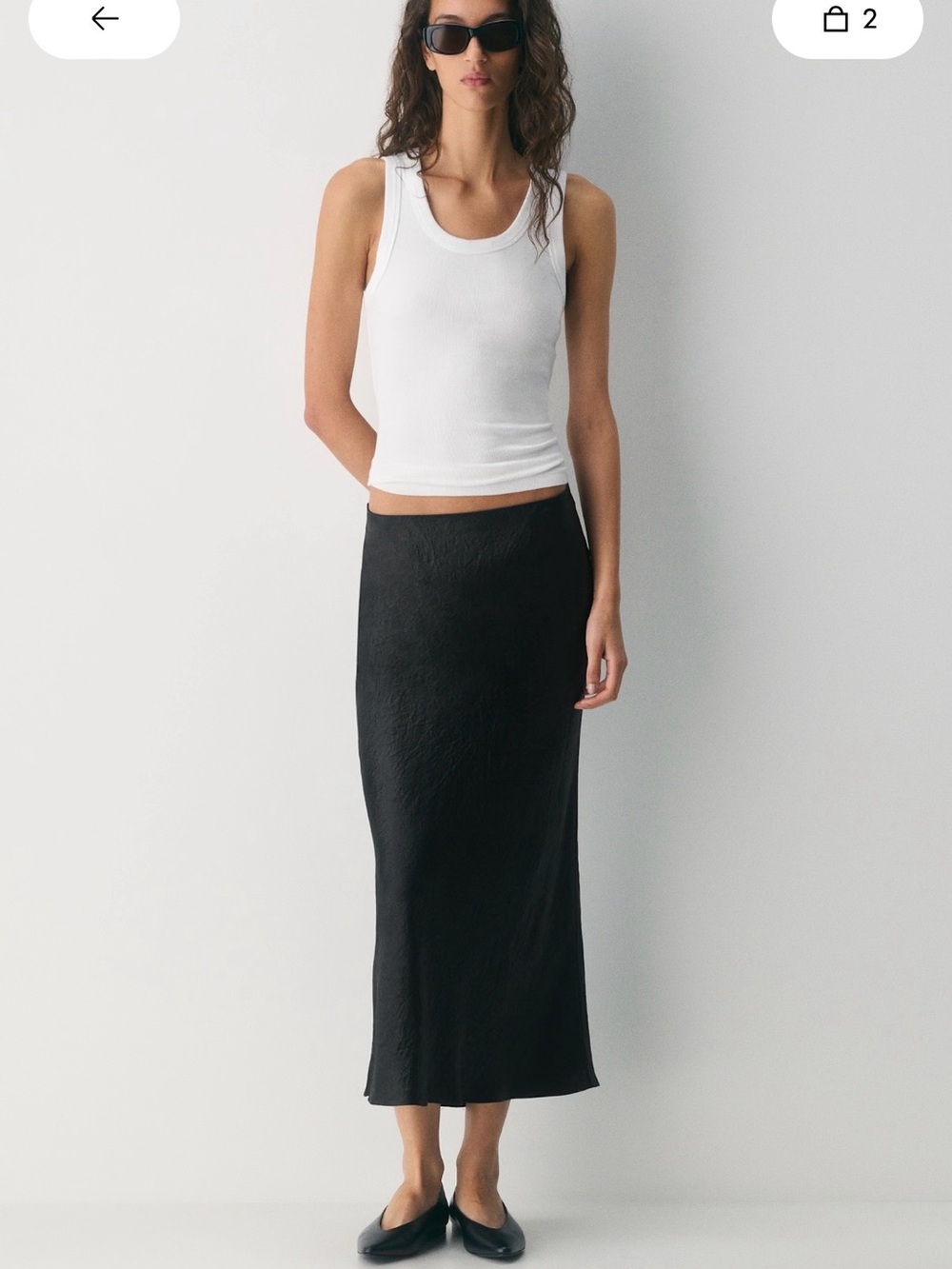 Aritzia Babaton Black Satin Slip Midi Skirt - Women's